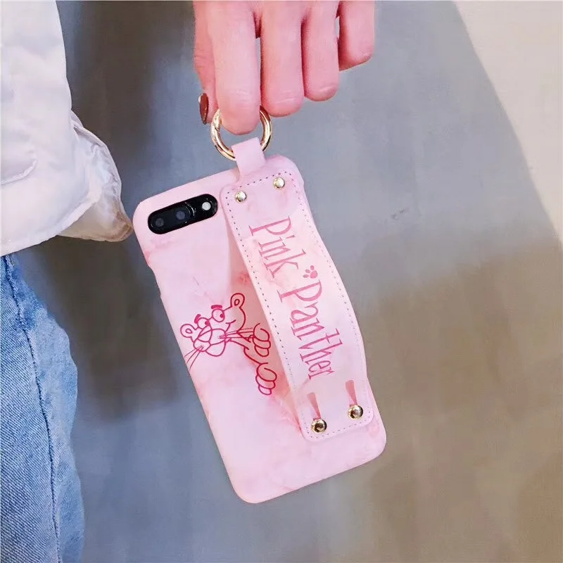 Для iphone X XS MAX XR 6s Розовая пантера узор Кошелек Стенд ремешок чехол для телефона 7