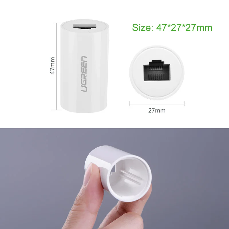 Ethernet адаптер Ugreen RJ45 8P8C гнездо анти гром соединитель Rj45 сетевой удлинитель