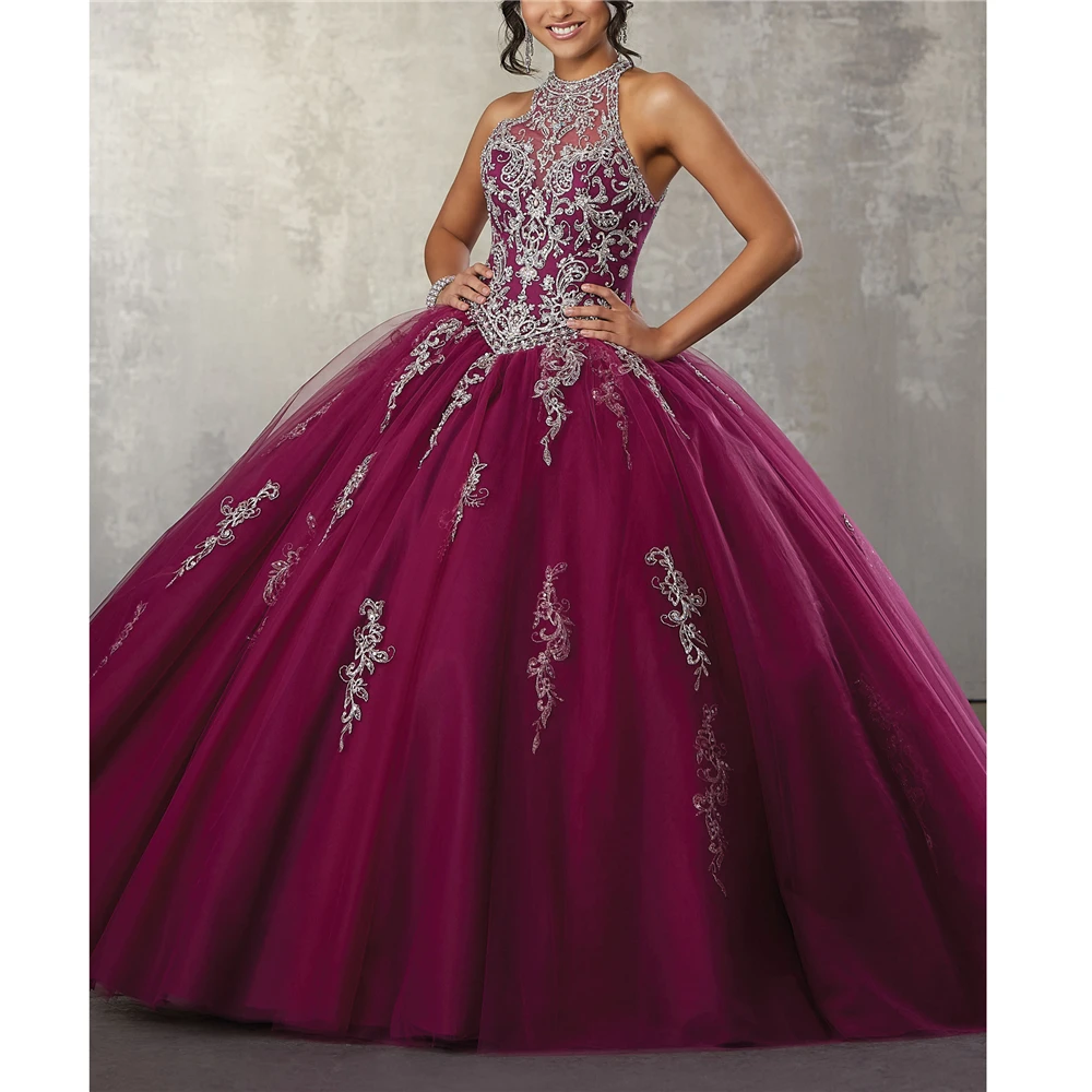 Винтажные Высокие Нашивки с бусинами с курткой из тюля vestidos de 15 anos quinceanera пышные платья