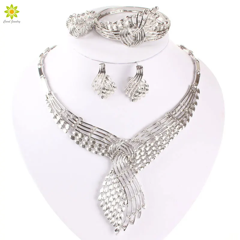 Винтажные прозрачные стразы ожерелье серьги набор посеребренные Африканские