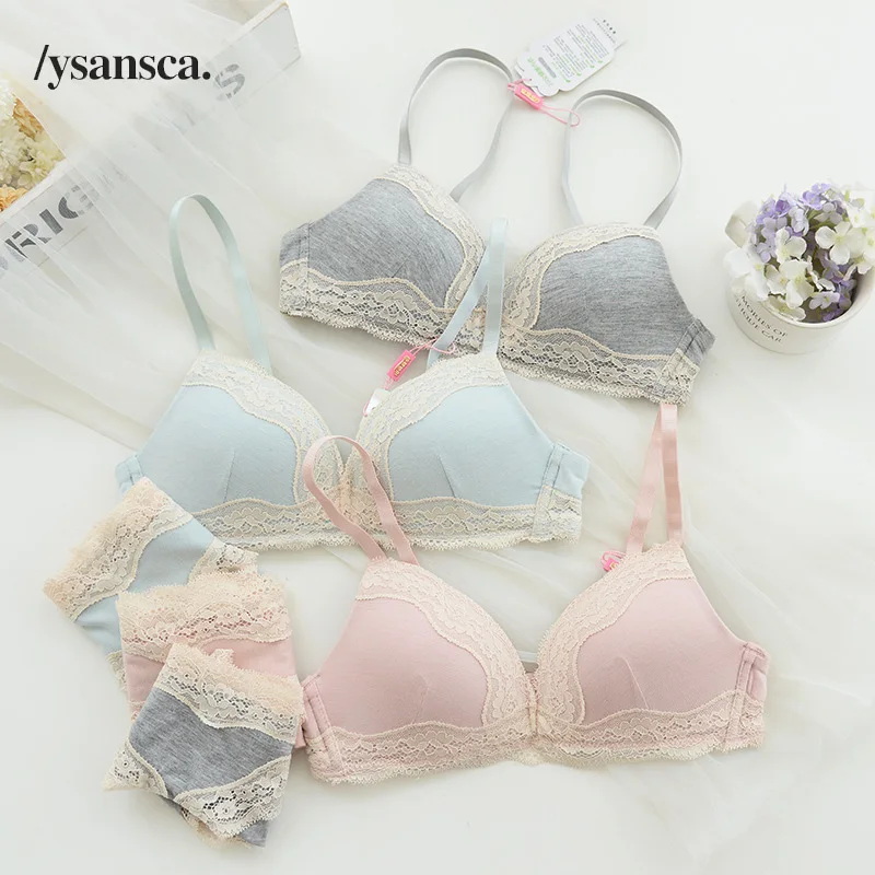 Комплект нижнего белья с тонким толстым бесшовным стальным кольцом кружевной