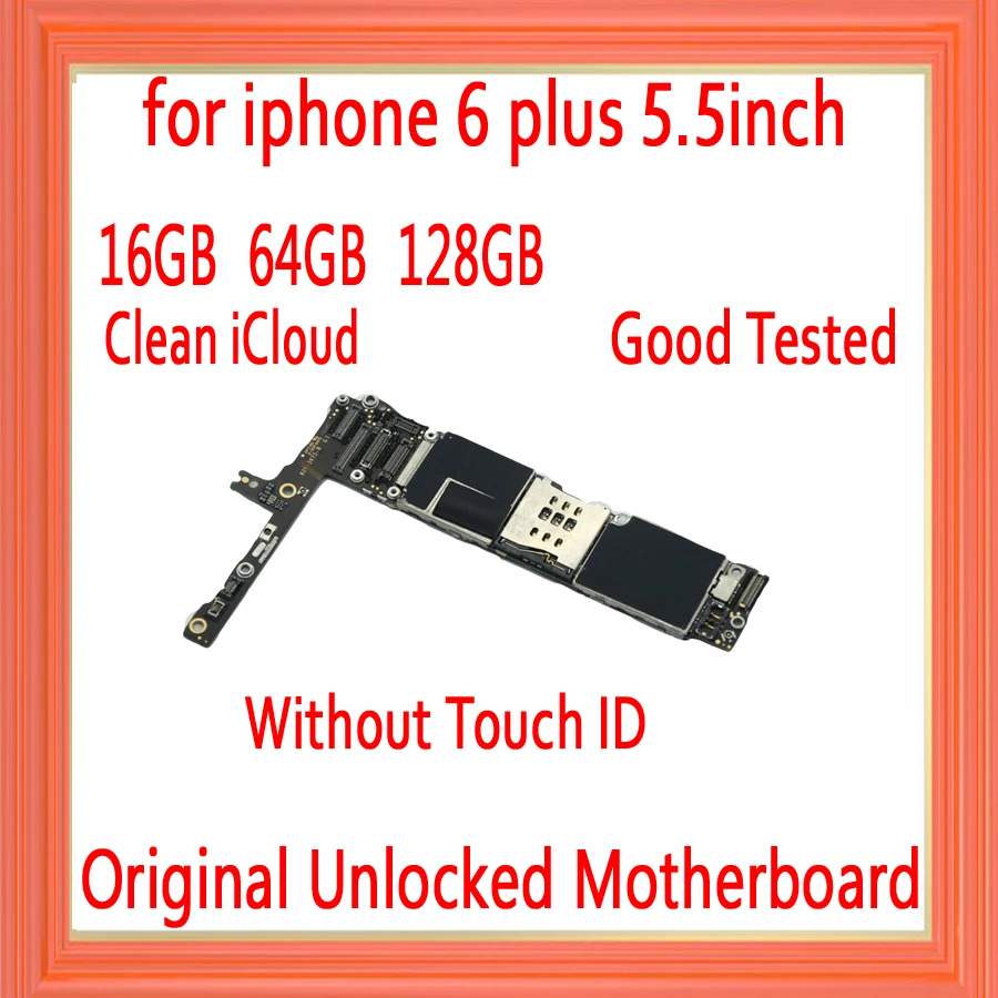 16 Гб 64 Гб 128 ГБ для iPhone 6 Plus 5,5 дюймов материнская плата с/без Touch ID, оригинальная разблокированная для iPhone 6 Plus 6 P материнская плата