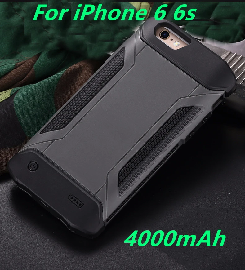 Чехол для аккумулятора 4000/5000 мАч для iPhone 6 6 S 7 8 Plus power Bank Charing Cases Armor Backup тонкая батарея зарядное устройство чехол задняя крышка - Цвет: I6 6s-Gray