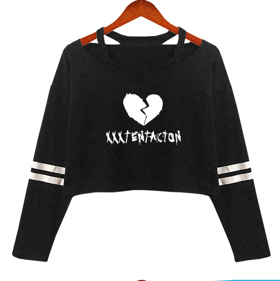 Кроп-Топ женский с длинным рукавом и открытыми плечами в стиле хип-хоп | Женская