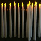 4 шт., пластиковые беспламенный светодиодный конус свечи, 27 см высота, свечи на батарейках, электрические свечи, длинные свечи, без держателя
