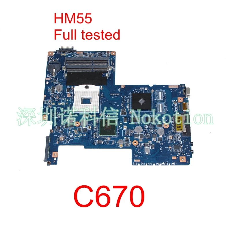 Материнская плата NOKOTION для ноутбука Toshiba Satellite C670 HM55 материнская H000031380 полностью
