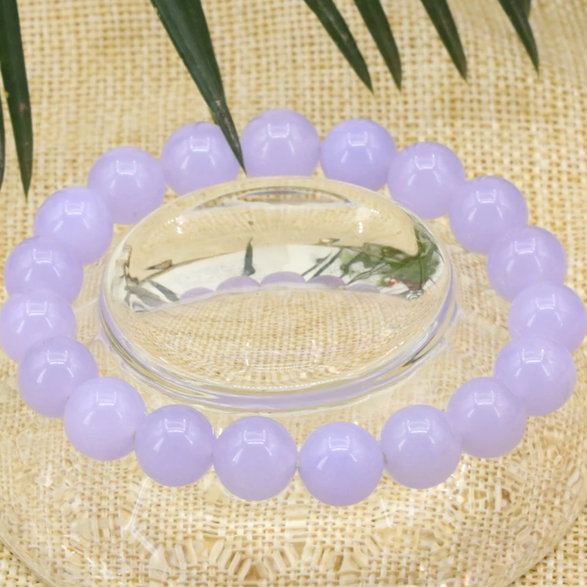В богемном стиле Стиль фиолетовый камень нефрит Халцедон 10 мм круглые бусины