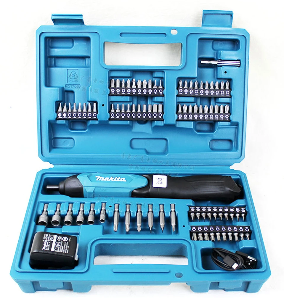 Японская аккумуляторная отвертка Makita DF001DW, Электрическая отвертка, набор, 3,6 В, usb интерфейс зарядки, складные отвертки, инструменты