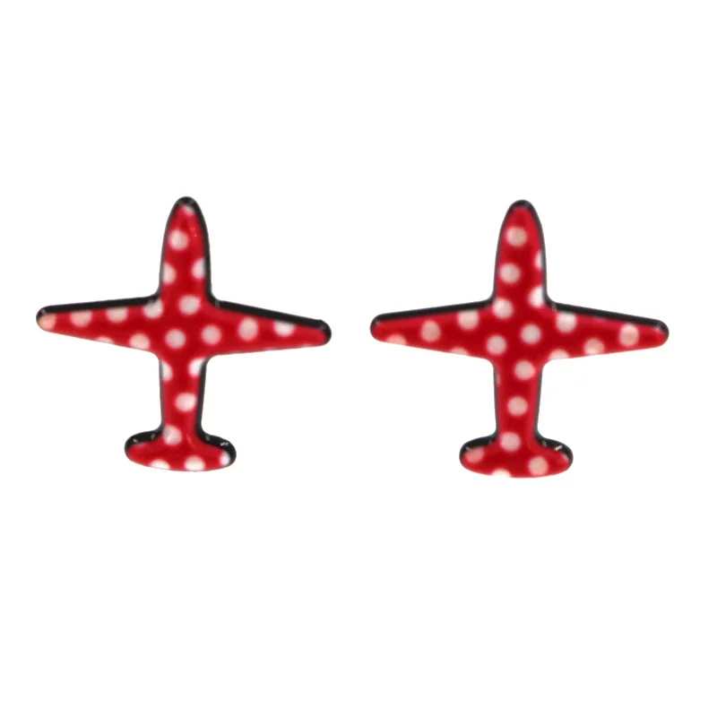 Серьги-гвоздики женские в виде самолета 4 цвета | Украшения и аксессуары