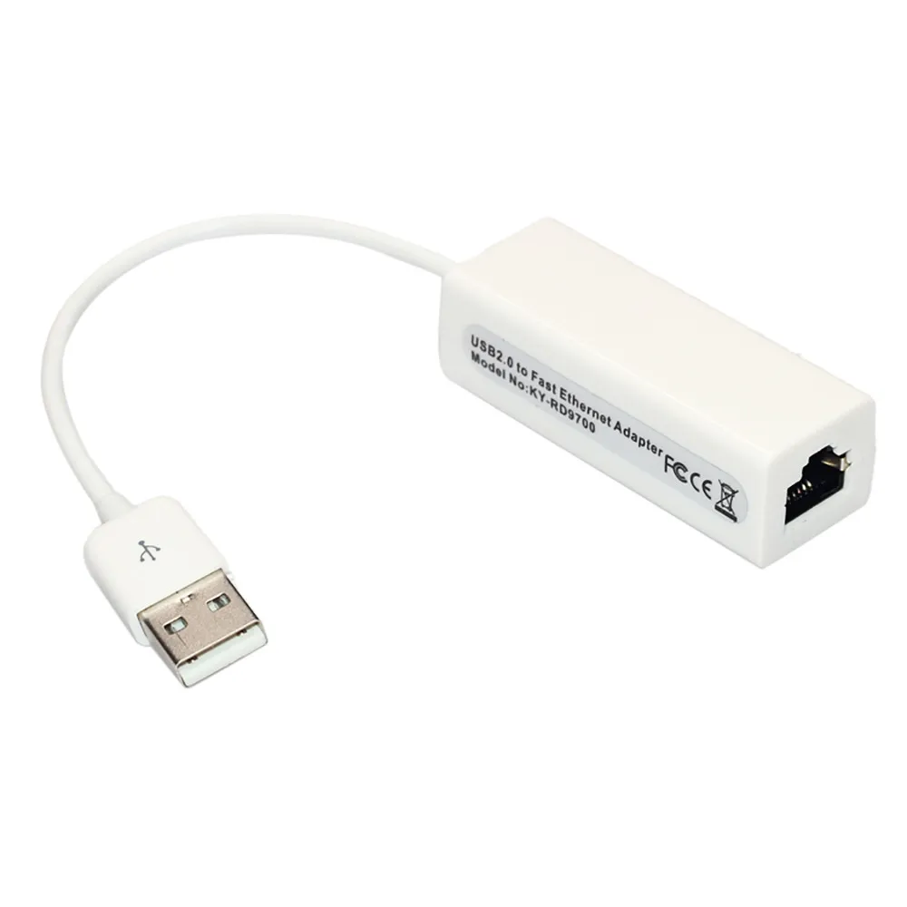 Лидер продаж белый сетевой адаптер USB2.0 Male к RJ45 Ethernet Lan ключ 10/100 Мбит/с 6M7 Прямая
