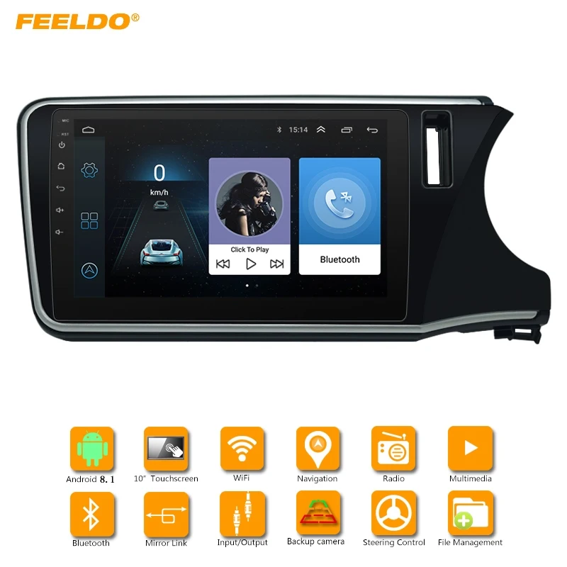 FEELDO 10 2 дюймов Большой HD экран Android 8 1 автомобильный медиаплеер с GPS Navi Радио для HONDA