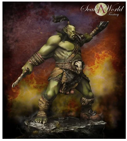 Несобранная модель 1/24 Shargh Orc soldier Fury фигурка 75 мм набор из смолы миниатюрная