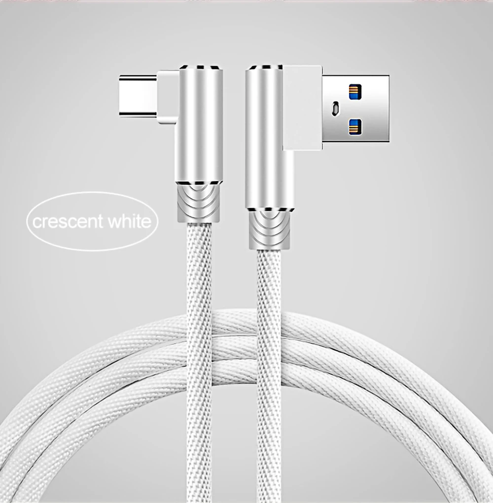 Кабель USB type C, 90 градусов, зарядный кабель для samsung S9 S10 S8 2A, быстрое зарядное устройство, кабель для передачи данных для Xiaomi Mi 9 huawei P30 P20 Mate20