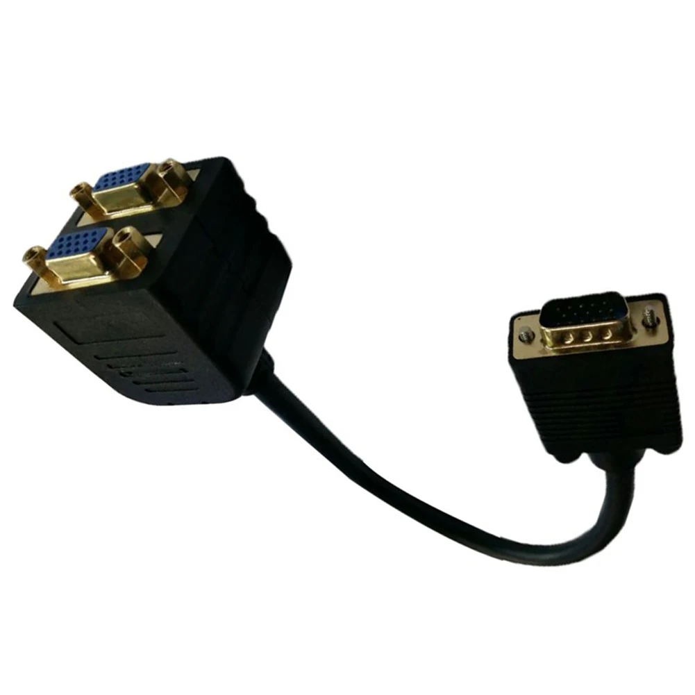 SCLS Позолоченный VGA (HD15) папа к женскому x 2 (1 шт. мониторам) для видео сплиттер с