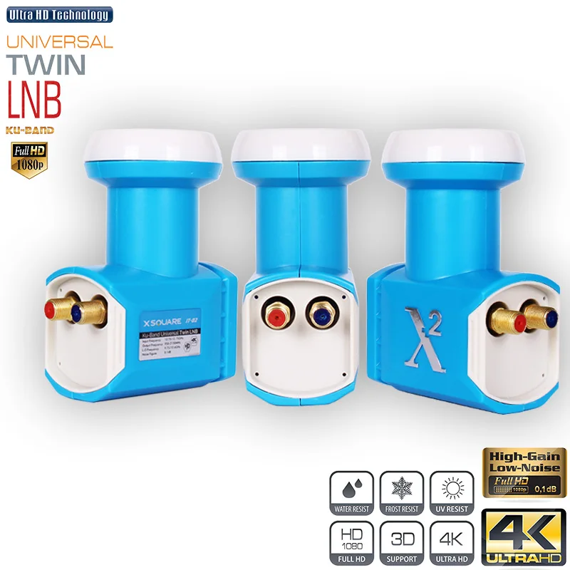 4 шт. Универсальный ku-диапазона Twin LNB с высоким коэффициентом усиления низкая Шум