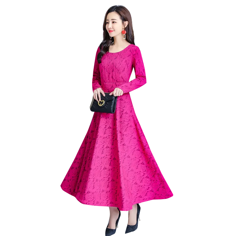 Высококачественные кружевные платья новое женское элегантное длинное вечернее