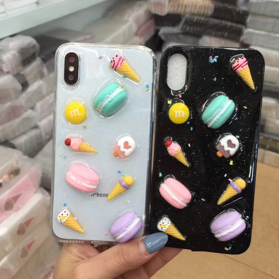 Милые модные сладости мороженое 3D Мягкий силиконовый чехол для телефона Apple iPhone X