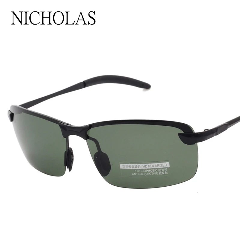 Мужские поляризационные солнцезащитные очки Брендовые в металлической оправе