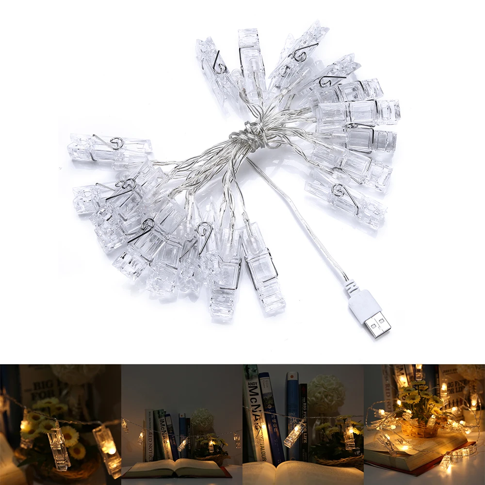 3 м 20LED USB вилка настенные декоративные светодиодные зажимы для фотографий