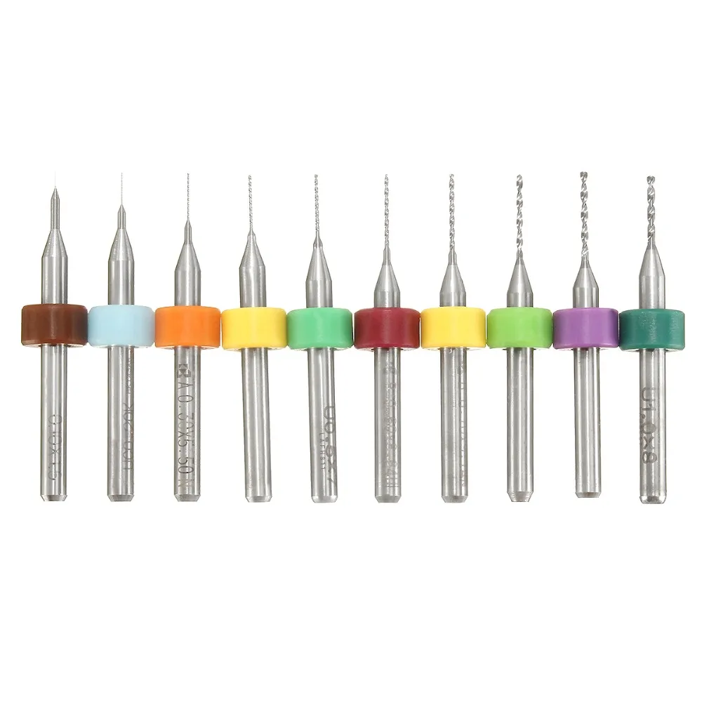 GEEETECH 10pcs/Set 0.1-1.0mm Solid Carbide PCB Drill Bit Nozzle Cleaning Cleaner for Extruder RepRap 3D Printer Accessories Part |
