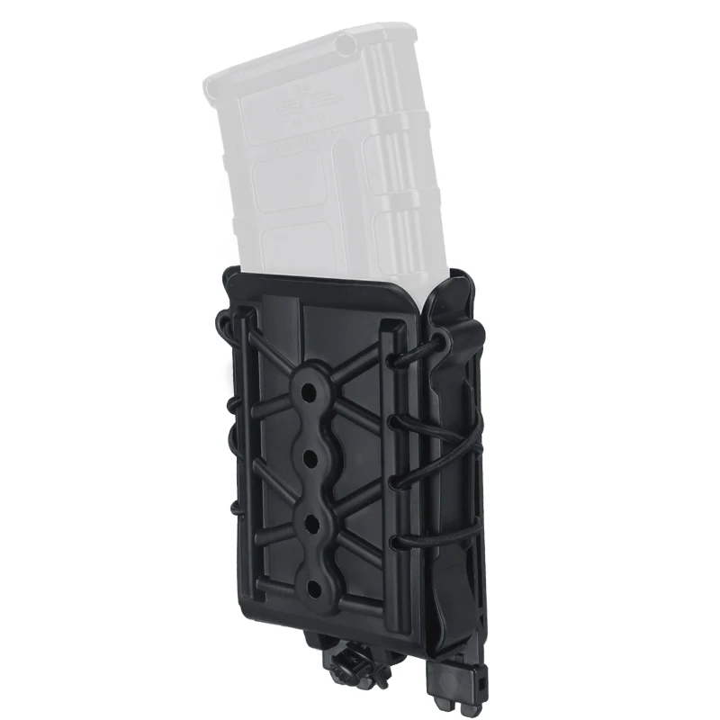 IDOGEAR тактические подсумок 5,56 мм винтовка пистолет Molle Чехол страйкбол держатель поли маг зажимы для ремня поп замок molle сумка маленькая - Цвет: Black