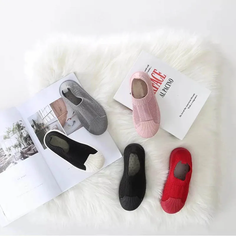 Lanshitina обувь для детей мягкие Повседневное спортивные девушки Shell голова плоская