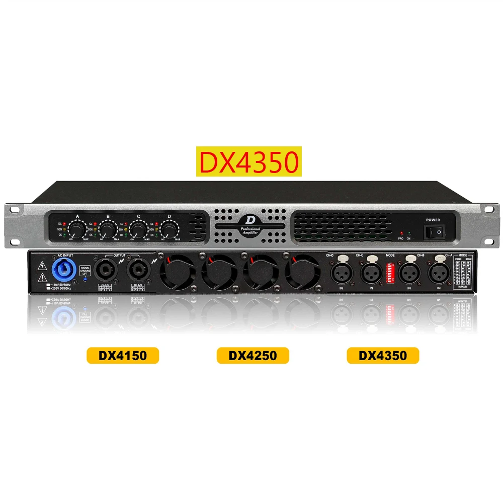 Leicozic DX4350 профессиональный усилитель 1u Усилитель 1100 Вт 4 канала Усилитель Аудио Усилитель мощности ампер цифровой усилитель