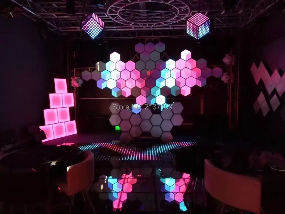 3D сотовый светодиодный Свадебный танцпол 12 В RGB DMX512 Luces DJ диско вечерние украшения для отеля сценический эффект Освещение Pista светодиодный Baile