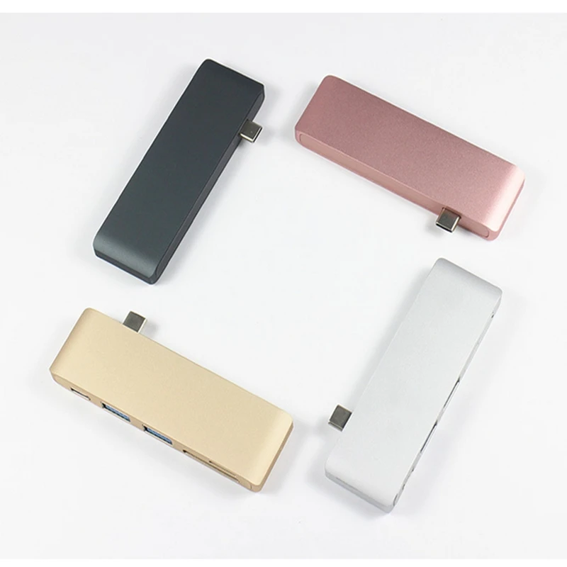 Тип C до USB3.0 концентратор + PD зарядка TF SD Card Reader алюминиевый сплав Бесплатная
