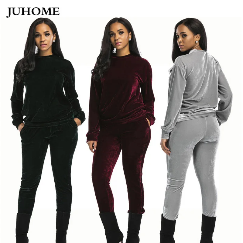 Женские бархатные комбинезоны с длинным рукавом теплые велюровые комплекты для