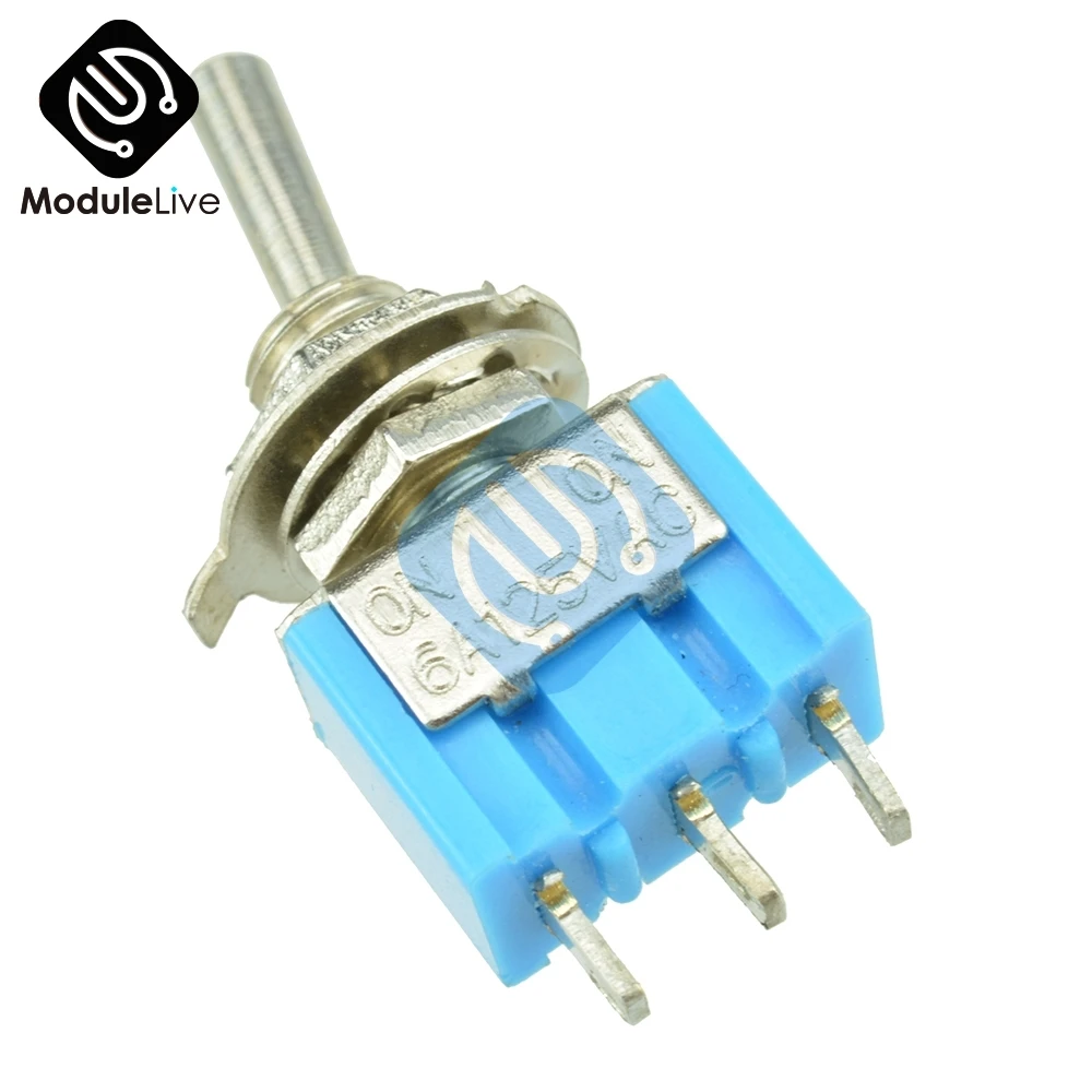 10 шт. DIY 3 Pin P Mini 6A SPDT 3A 250V AC 125V MTS 102 2 Позиции вкл н переключатель модуль выключателя c