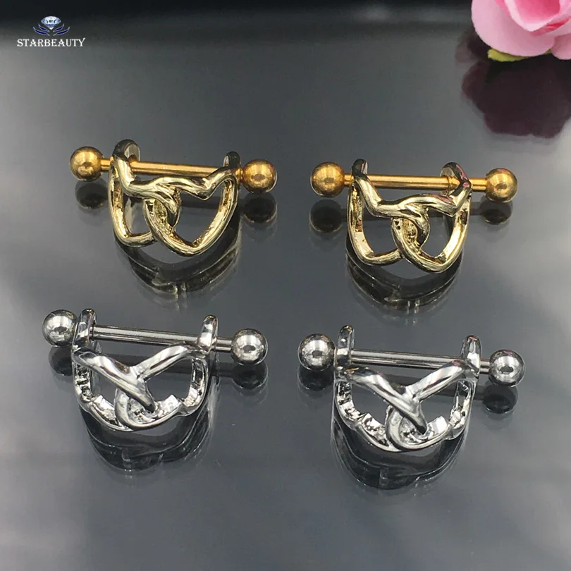 Starbeauty 1 пара милые парные сердца пирсинг для хряща уха Козелка завитка ушной