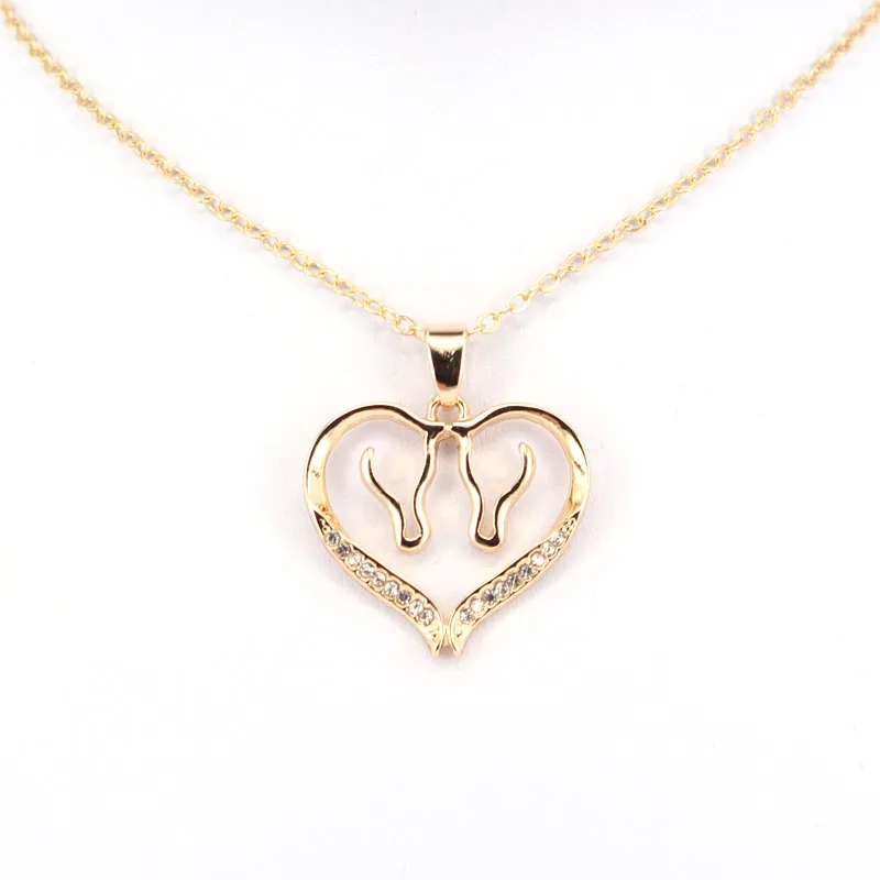 

hzew two horse heart horse pendant necklace horse necklaces gift