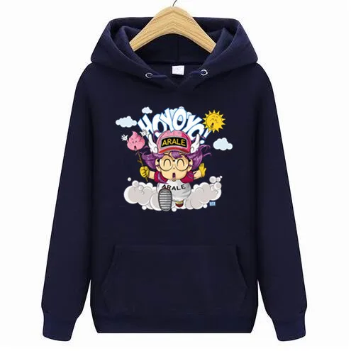 Slump толстовки для мужчин Arale Hoyoyo подарок на день рождения топы корректирующие с длинным рукавом необычная толстовка с капюшоном хлопковые кофт - Цвет: Тёмно-синий