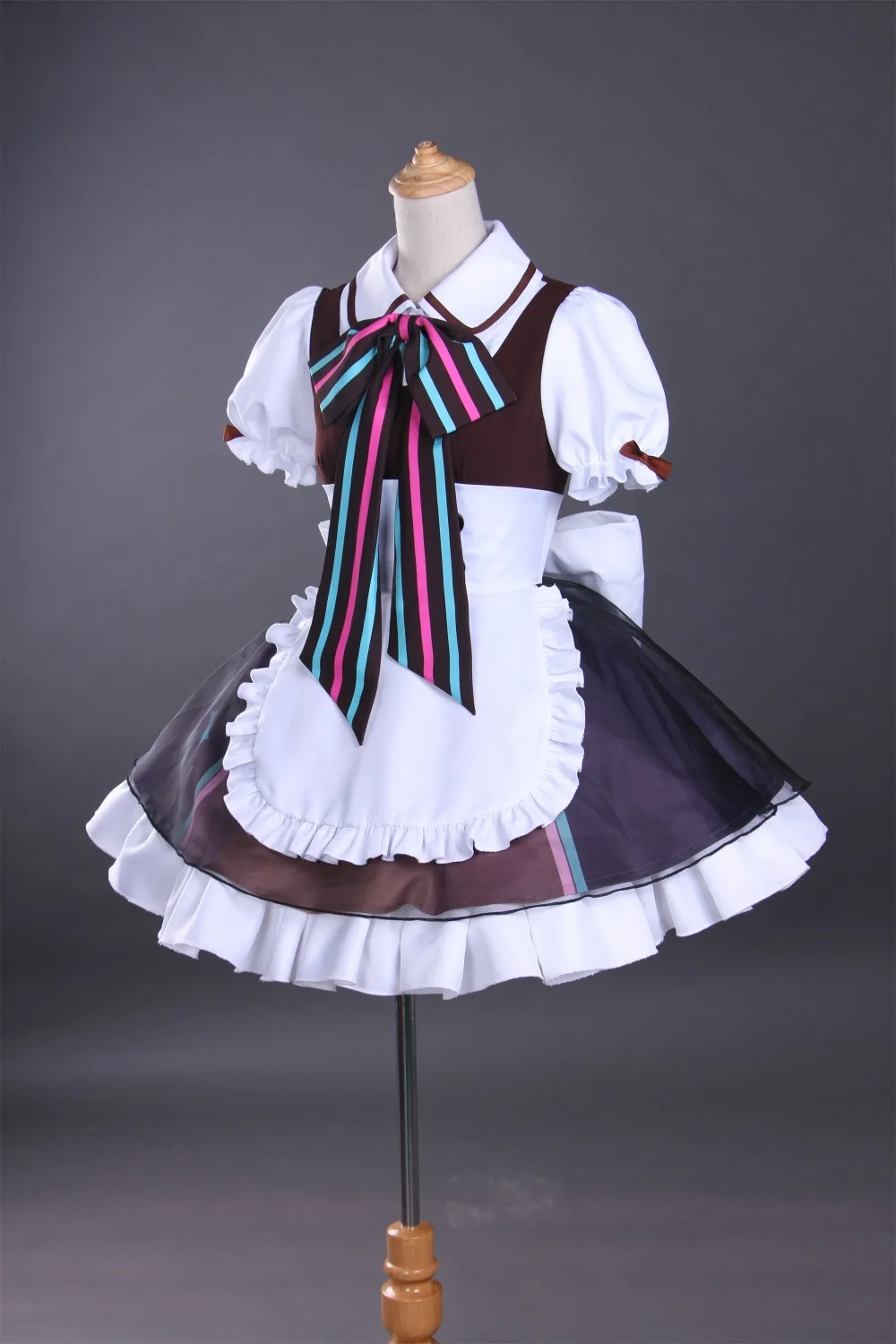 Аниме Вокалоид Косплей Хэллоуин вечерние Hatsune Miku cos кафе Мику косплей костюм служанки+ фартук+ галстук+ носки+ головной убор+ запястье+ бант