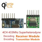 QIACHIP 433 МГц беспроводной передатчик кодирования широкого напряжения декодирующий ресивер 4 канала выходной модуль для пульта дистанционного управления 433,92 МГц DIY