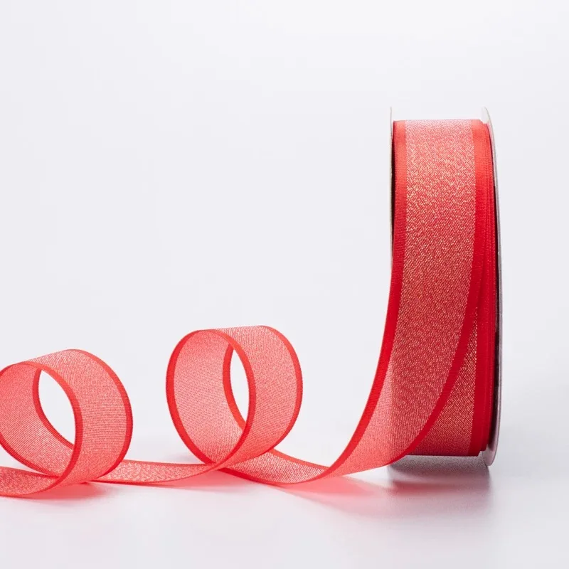 100 ярдов качества металлическим люрексом лента из органзы с блестками Свадебная