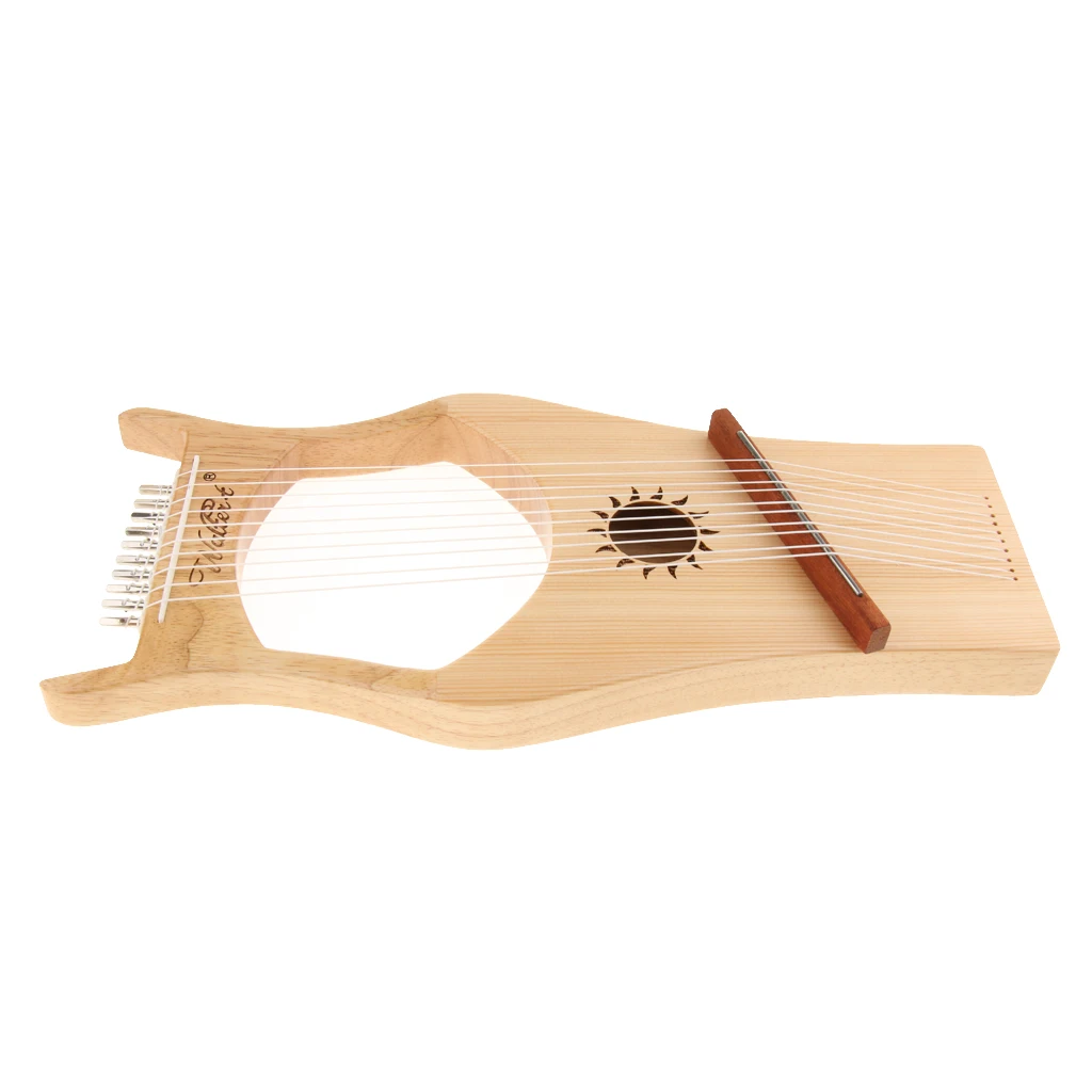 Лучшие Rubberwood 10-string Lyre harp Harfe набор с настраиваемым ключом и сумкой для хранения подарок для детей друзей