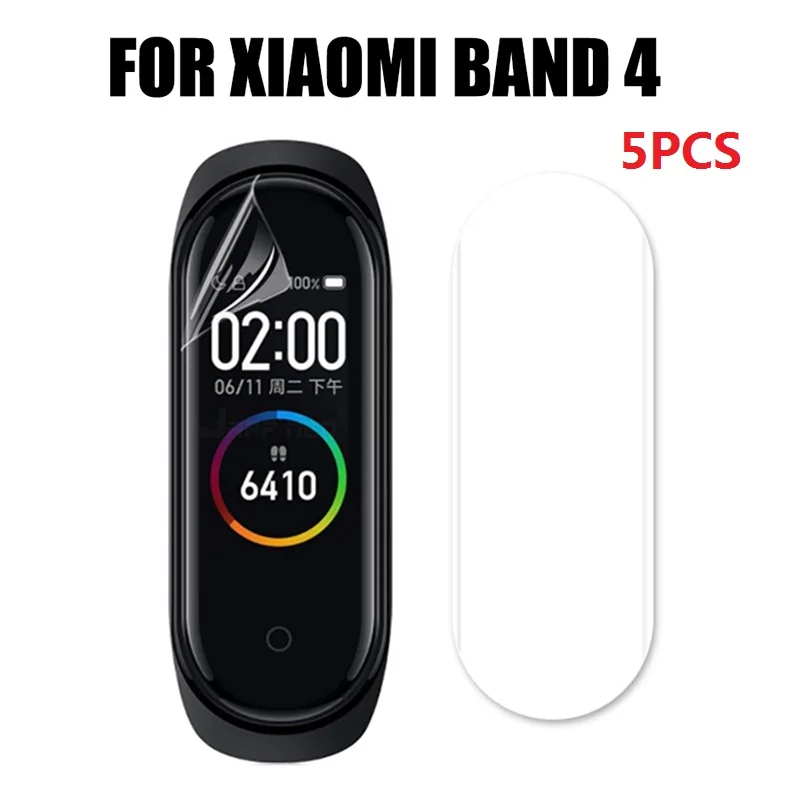 Band4 Film 5pcs Металлический браслет из нержавеющей стали mi Band 4 Модный Цветной ремешок из углеродного волокна для mi Band 4 3 Xiaomi mi Band 4 сменный Браслет - Цвет: Band4 Film 5pcs