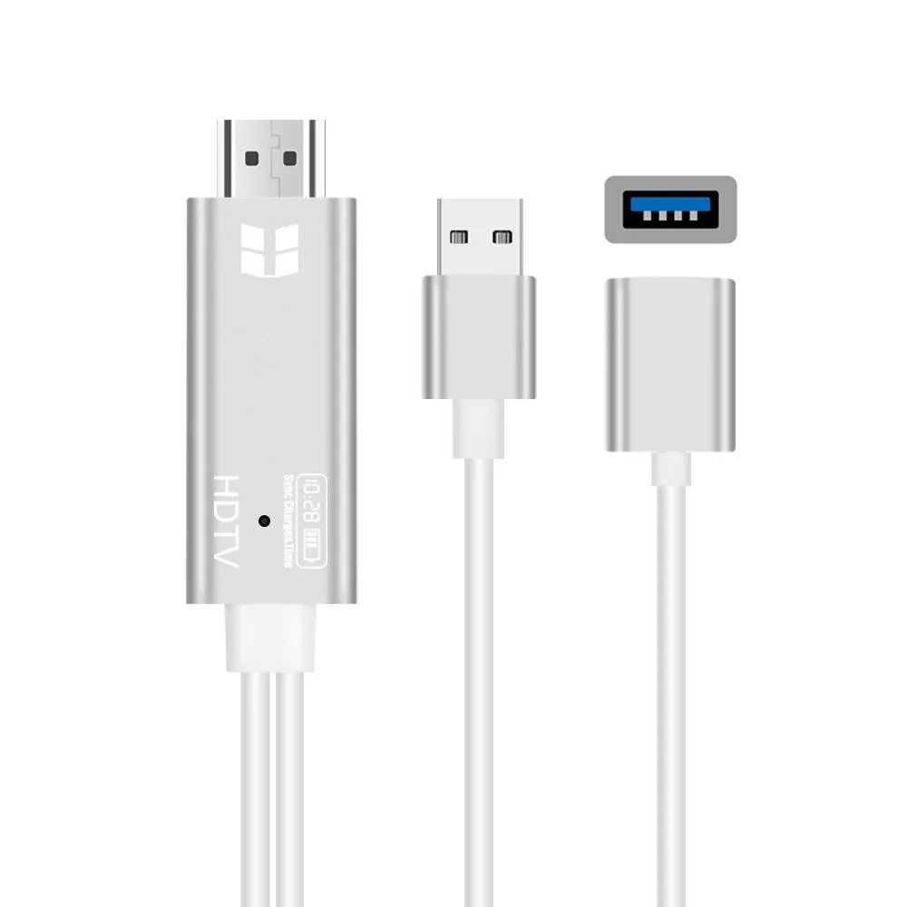 2 в 1 USB 0 к HDMI 4 K HD 1080 P цифровой HDTV AV кабель переходник для телевизора Шнур iPhone смарт