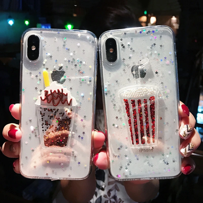 Блестящий Прозрачный чехол со звездами для iPhone 7 8 6 6s Plus XS MAX XR X чехол-накладка с