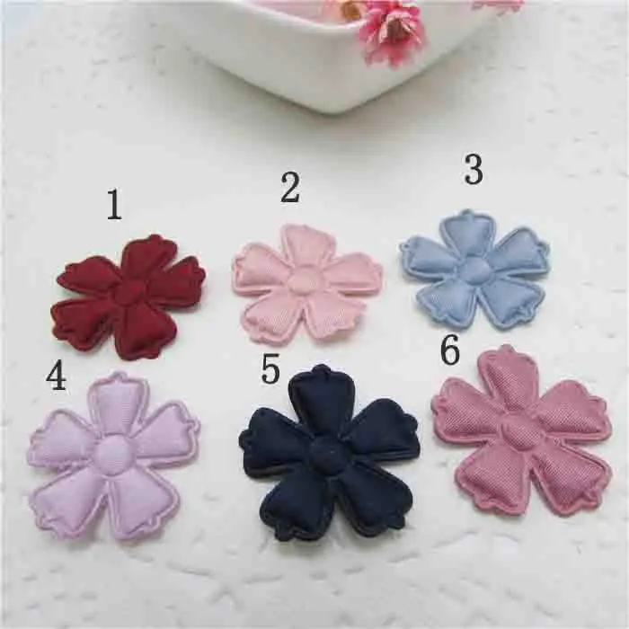 

2.2cm 100pcs/lot Multi style Non-woven plum blossom Padded Applique For Children Headdress Accessories