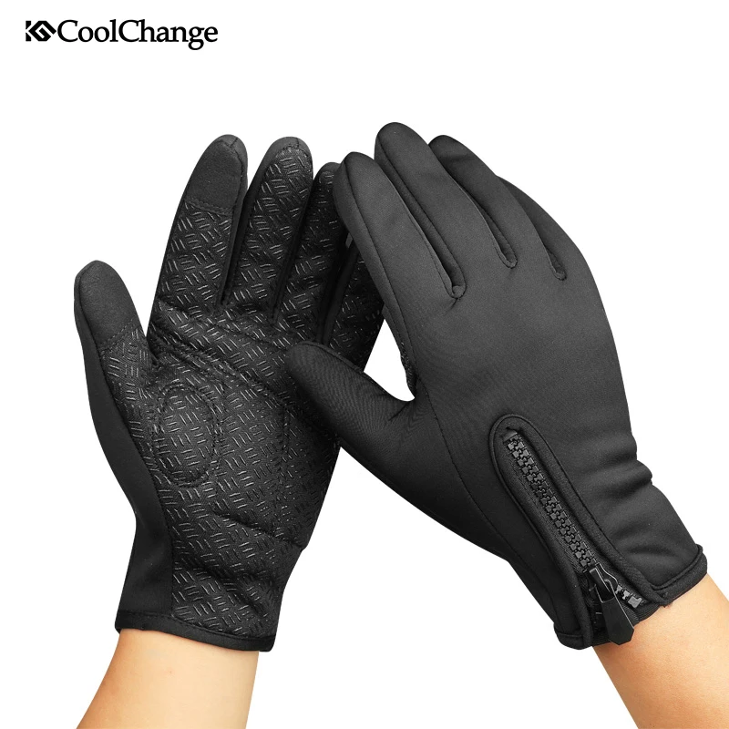 CoolChange Men Women Winter Windproof Warm Cycling Full Finger Gloves Outdoor Sports MTB Bike Bicycle Skiing Touch Screen | Спорт и