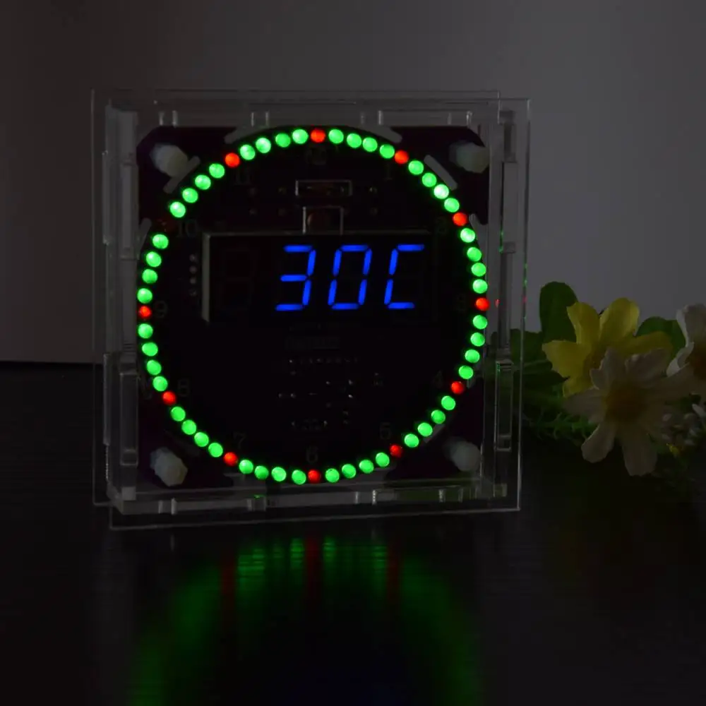 Четвертое поколение DIY EC1838A DS1302 светильник с управлением вращения светодиодный набор электронных часов вращающиеся электронные таймеры