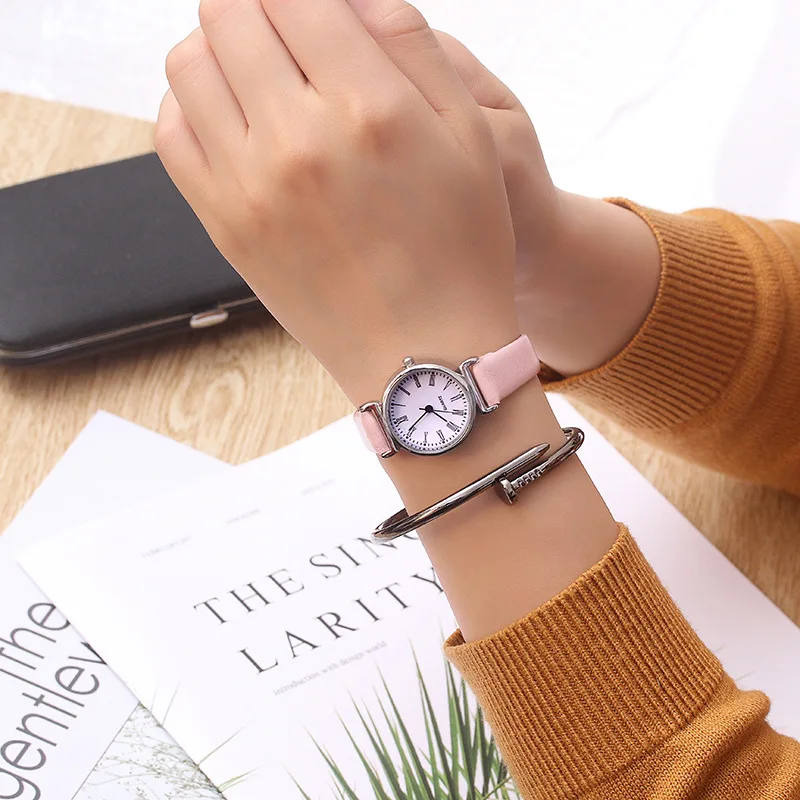 Женские часы с римским циферблатом простой винтажный браслет в стиле ретро |
