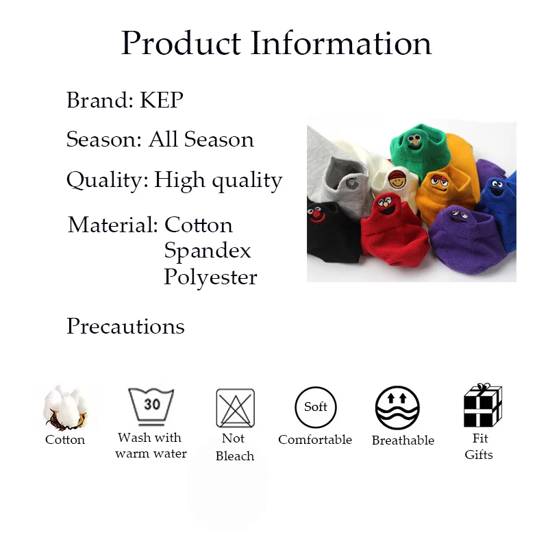 Милые женские носки с вышивкой веселые модные по щиколотку Дышащие Короткие