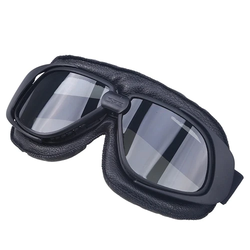 Black Tawny Glasses Posbay очки красочные линзы Мотокросс Мотоцикл Винтаж пилот байкер из искусственной кожи Moto Gafas для велоспорта очки солнцезащитные очки - Цвет: Black Tawny Glasses