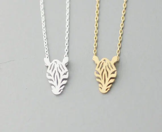 Цепочка с подвеской Зебра Женская массивное ожерелье из металлического сплава