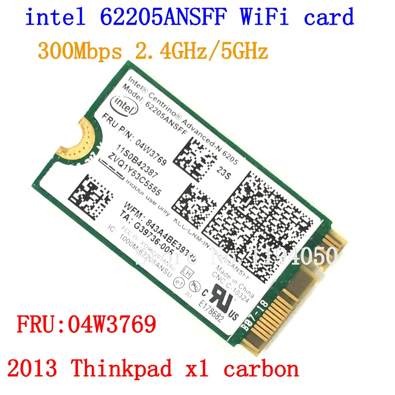 Оригинал для Lenovo Thinkpad x1 carbon 62205ANSFF N6205 62205AN SFF Wi-Fi карта Wlan сетевые карты 04W3769 NGFF M.2 6205