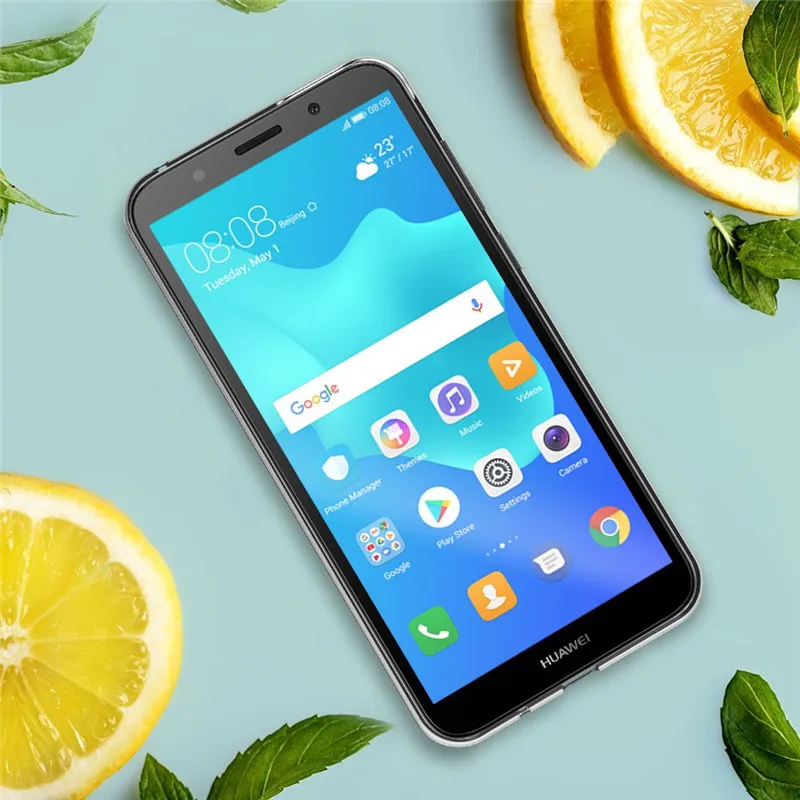 Huawei Y5 Lite 2018 чехол Прозрачная мягкая силиконовая Задняя накладка из ТПУ для
